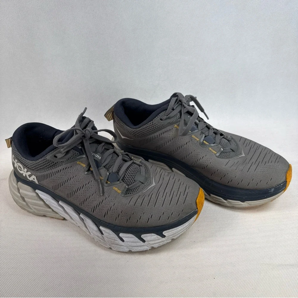 Hoka One One Gaviota 3 Mens 8 2E Gray Athletic Running Shoes Sneakers Outdoor - Picture 1 of 14